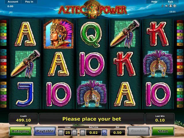 Символы игрового автомата Aztec Power
