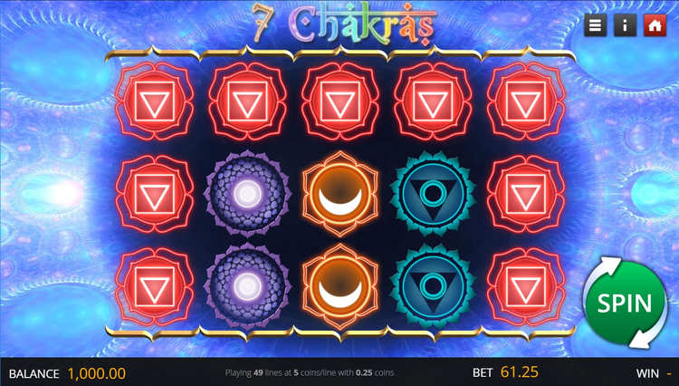 Игровые линии слота 7 Chakras в онлайн казино Вулкан24