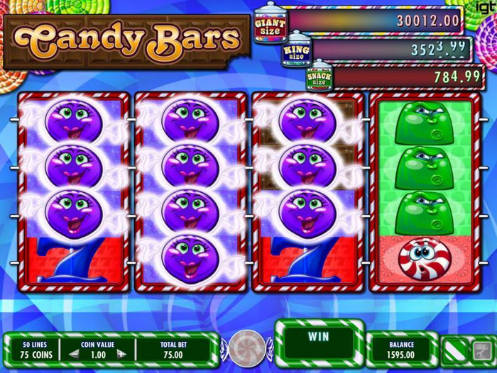 Выигрыш в игровом автомате Candy Bars